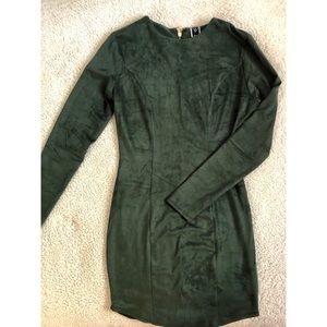 Olive Green Suede Dress